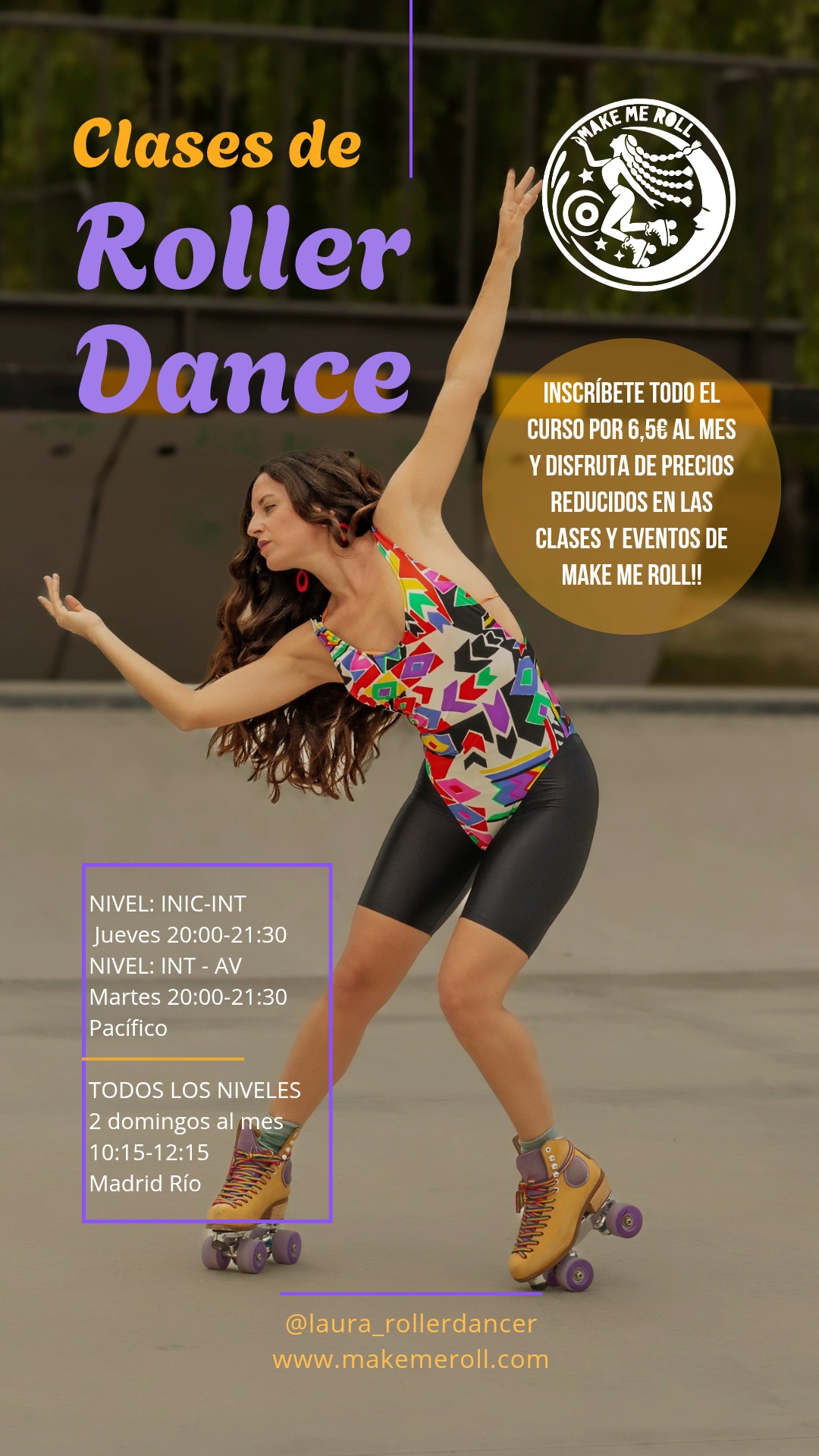 Cartel Clases de Rollerdance Junio